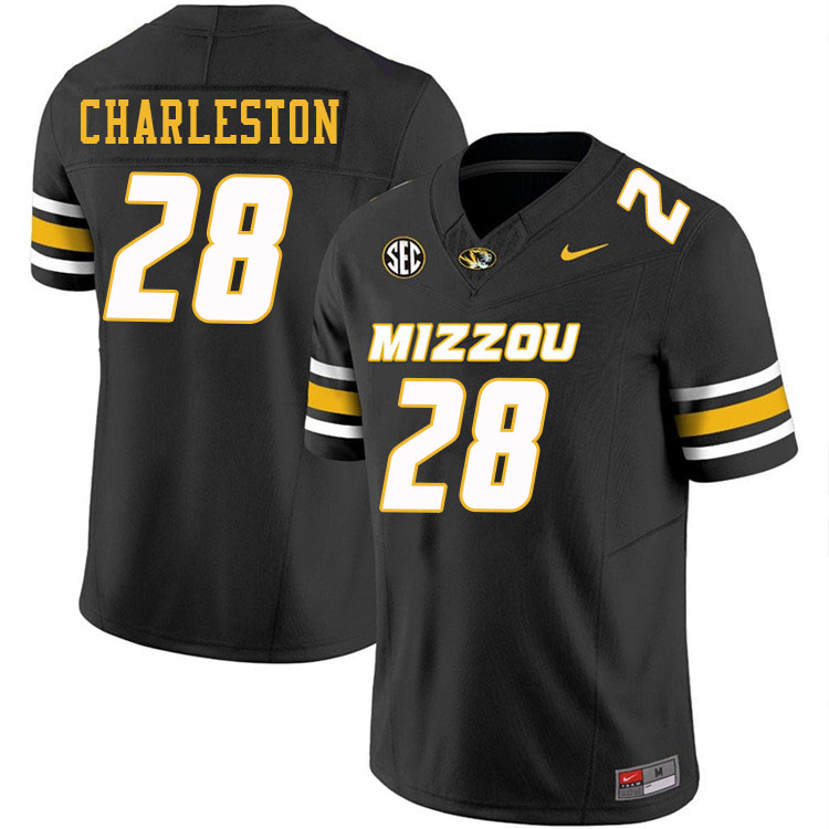 Men #28 Joseph Charleston Missouri Tigers College Football Jerseys Stitched-Black